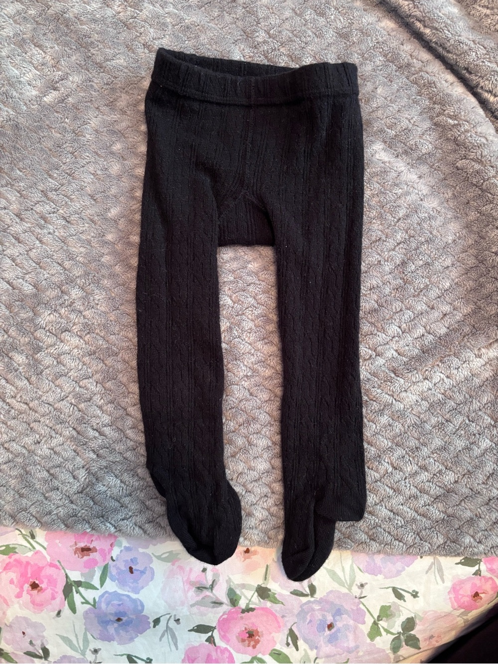 EUC Little Stocking Co. Black Cable-Knit Tights. 0-6 Months.